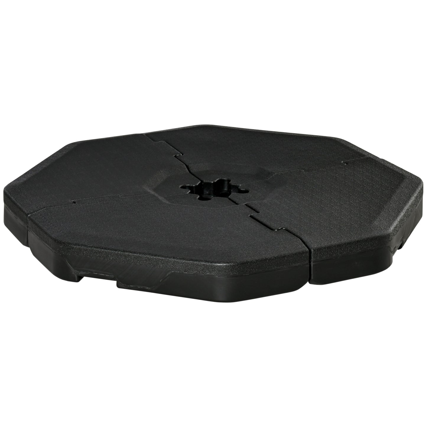 Outsunny Detachable Patio Umbrella Base, Cantilever Parasol Base Stand Outdoor Umbrella Weights, Can Be Filled with Sand or Water, Black - OutdoorBox