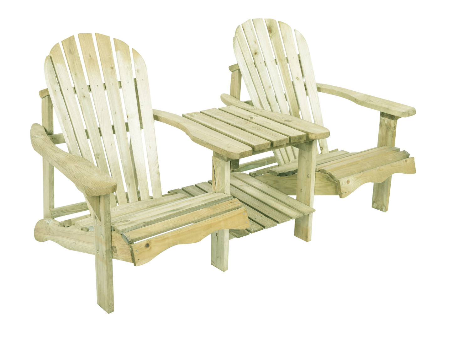 Double Wooden Adirondack Love Seat Bench