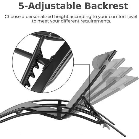 Pair of Bali Sun Loungers - Grey