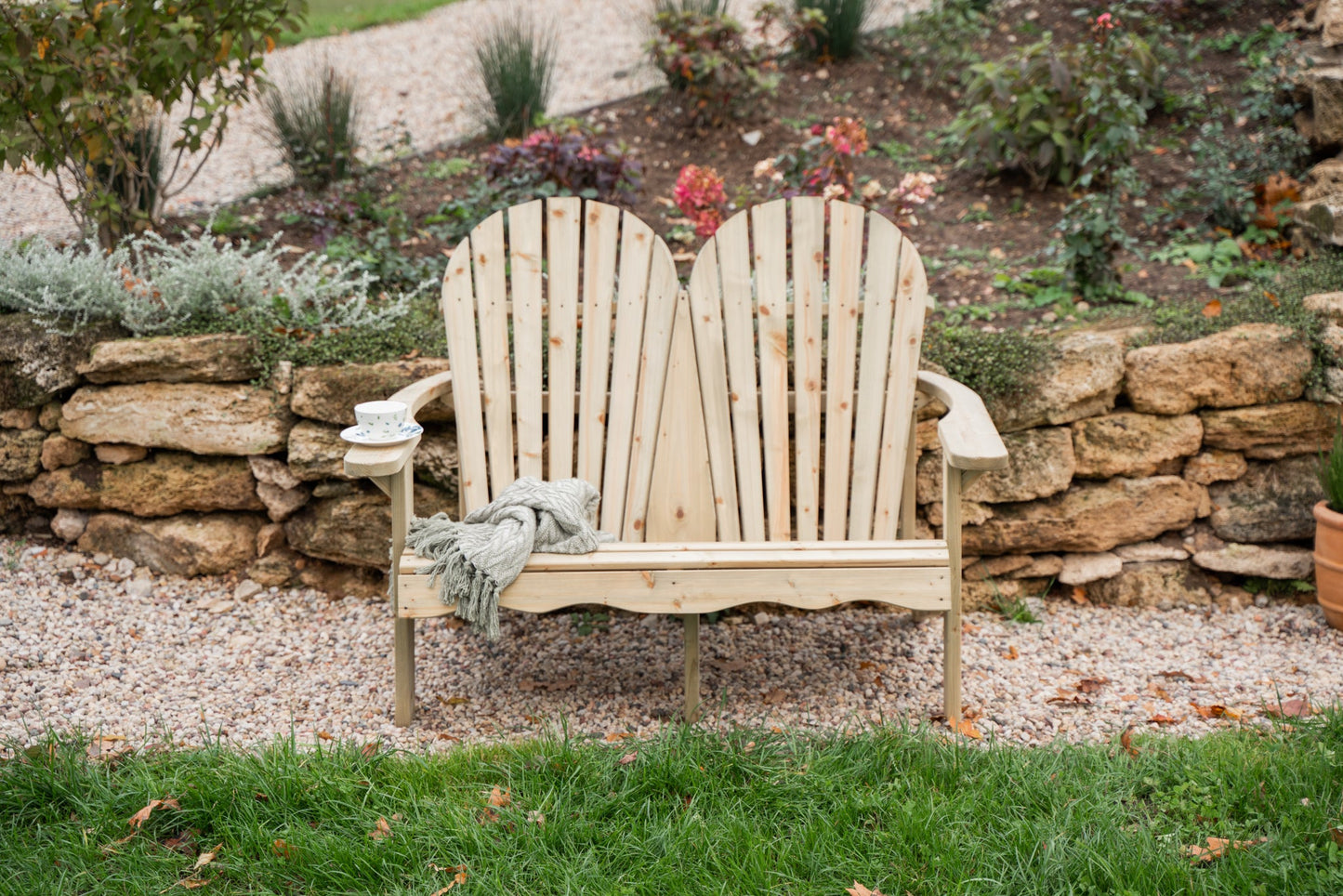 Double Adirondack relax garden bench