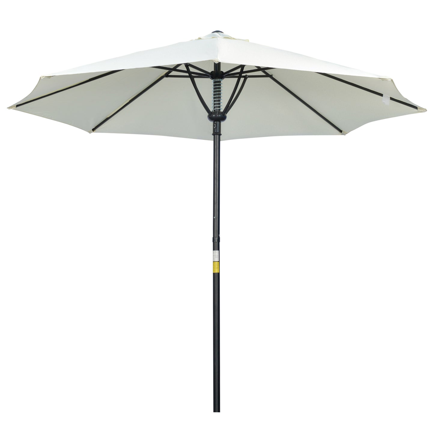 Outsunny Garden Parasol Umbrella, Outdoor Market Table Umbrella Sun Shade Canopy with 8 Ribs, Cream - OutdoorBox