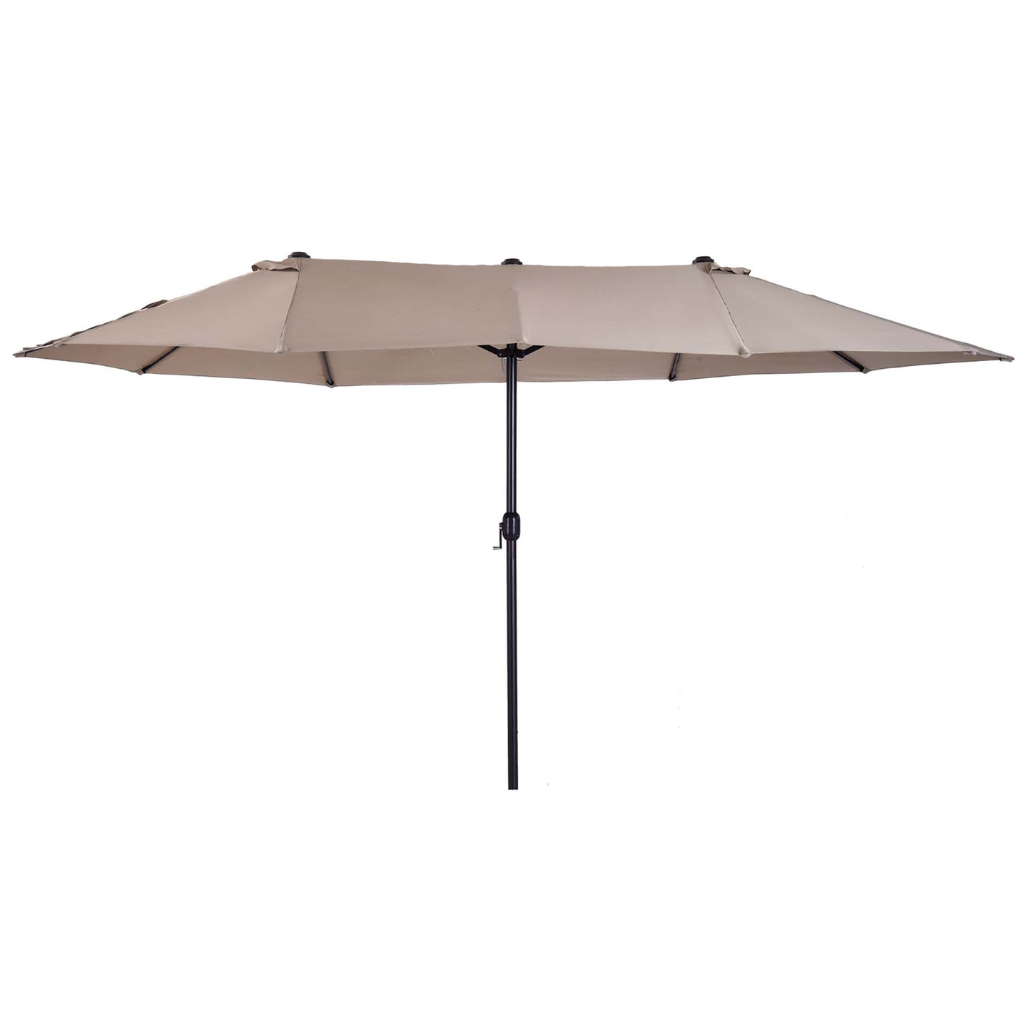 Outsunny 4.6m Garden Parasol Double-Sided Sun Umbrella Patio Market Shelter Canopy Shade Outdoor Tan - NO BASE - OutdoorBox
