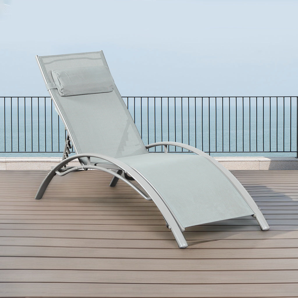 Pair of Bali Sun Loungers - Grey
