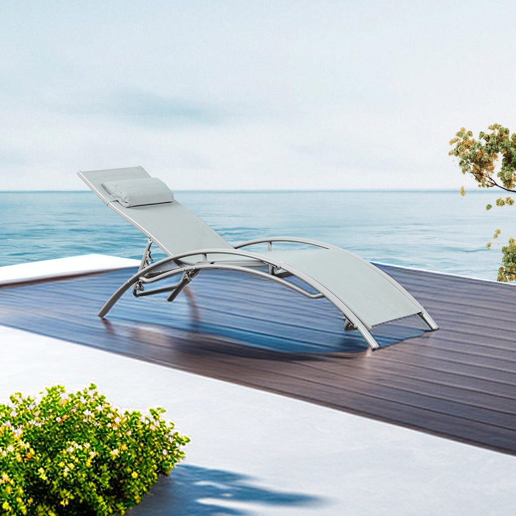 Pair of Bali Sun Loungers - Grey