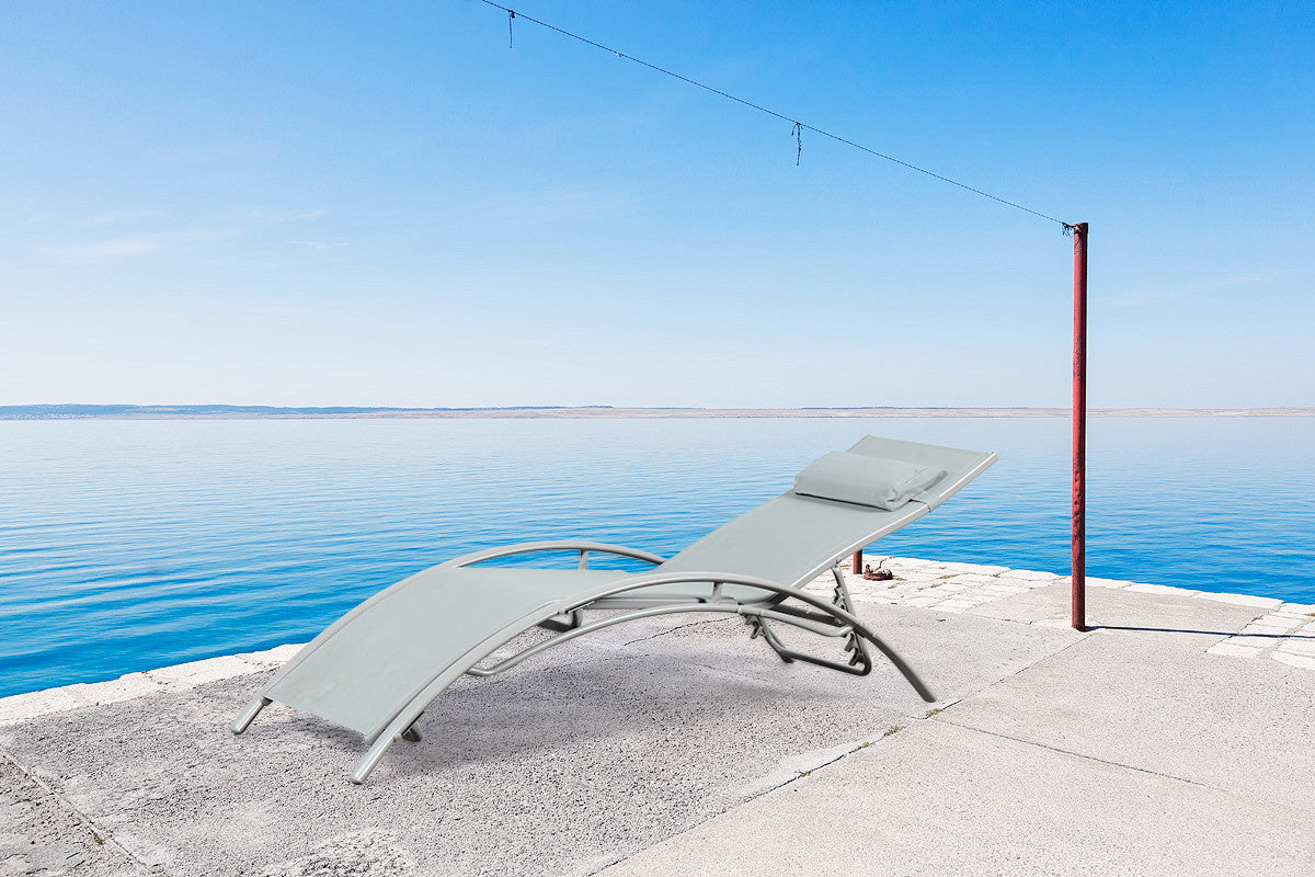 Pair of Bali Sun Loungers - Grey