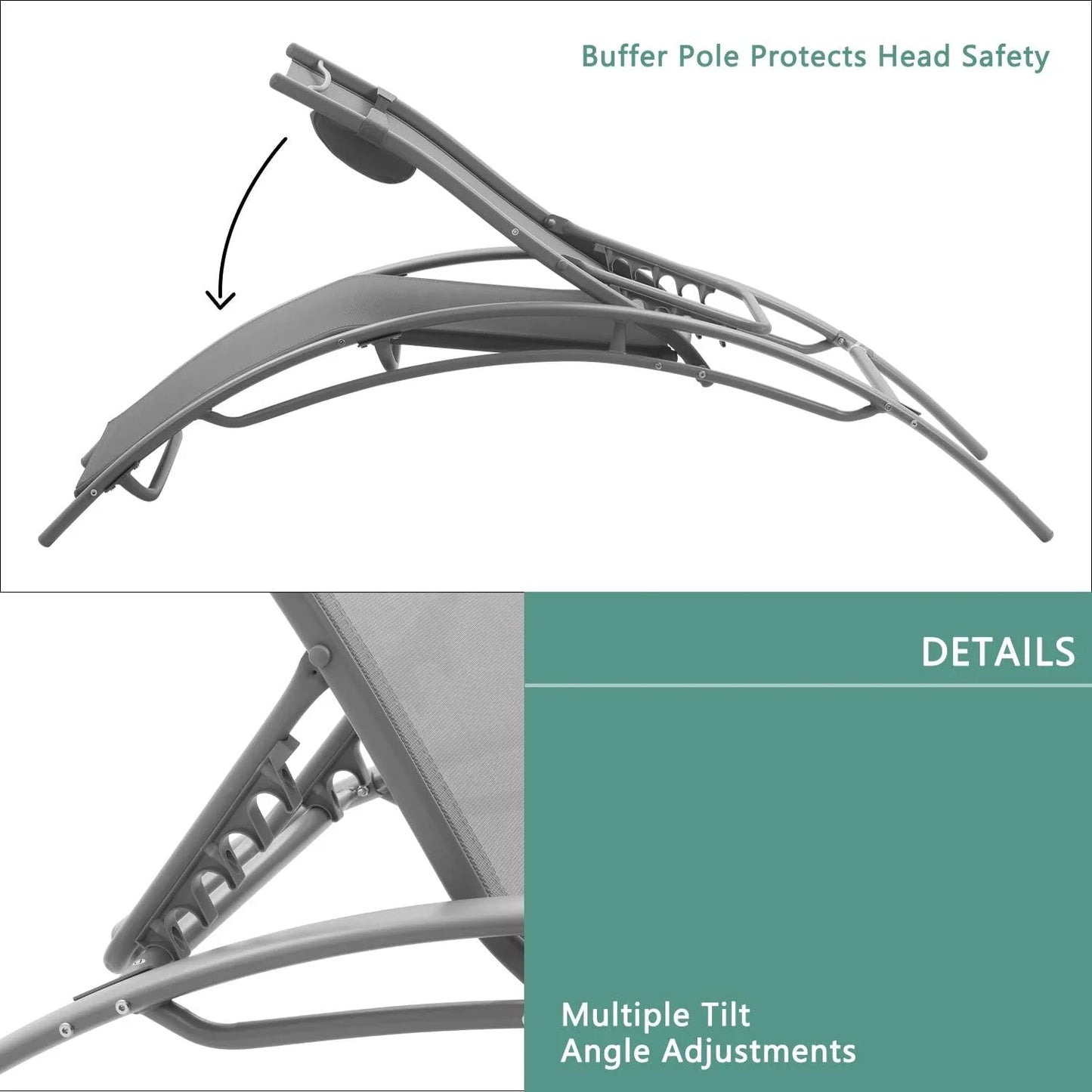 Pair of Bali Sun Loungers - Grey