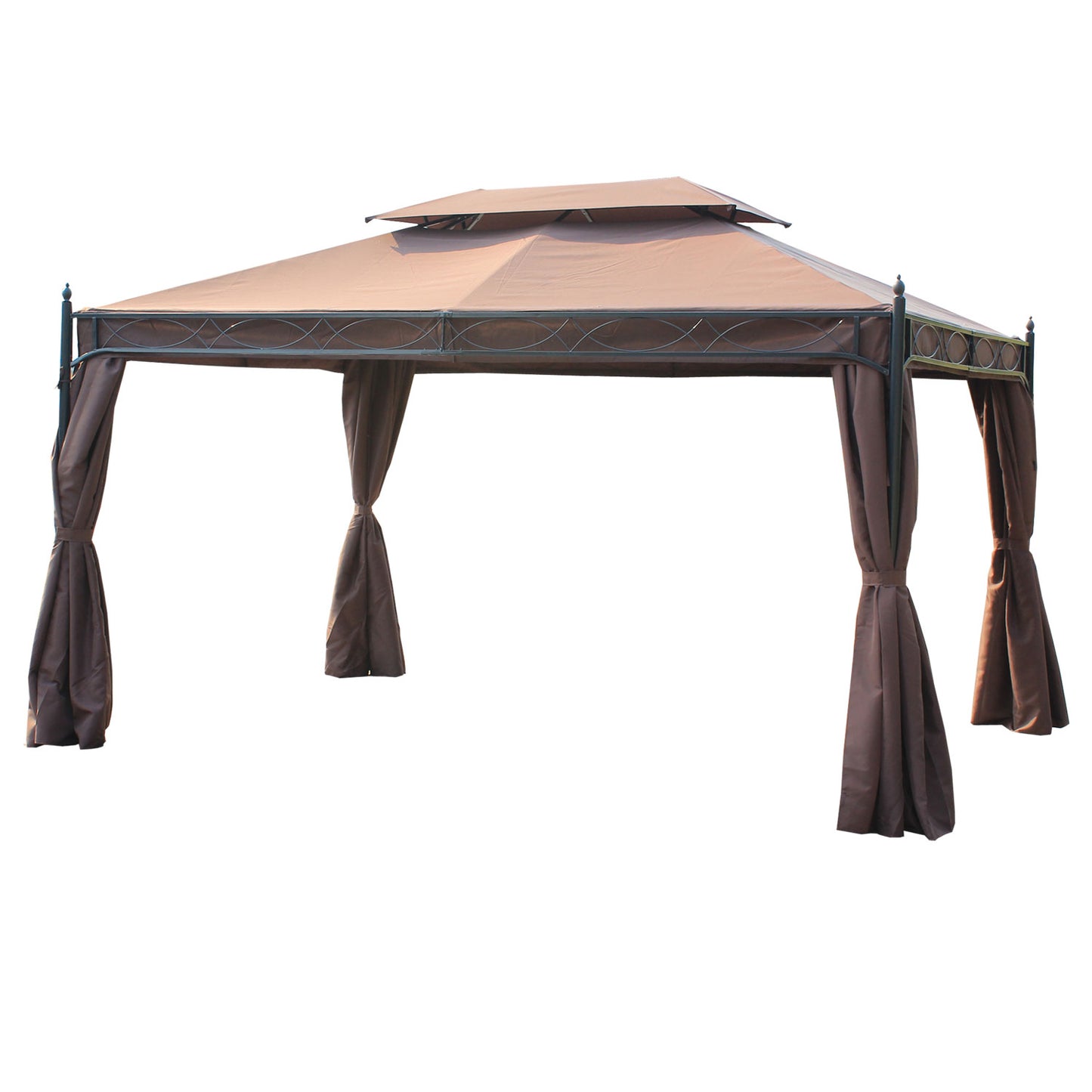 Outsunny 3 x 4m Garden Metal Gazebo Marquee Patio Party Tent Canopy Shelter with Sidewalls Pavilion New - OutdoorBox