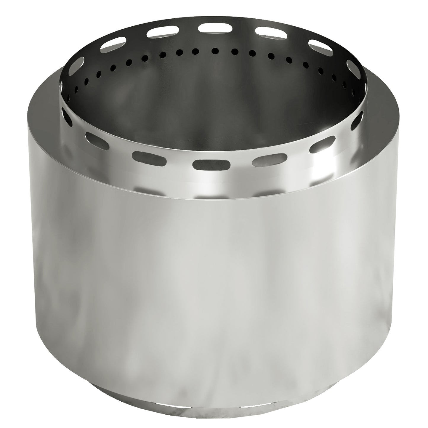 Outsunny Smokeless Fire Pit, 48.5cm Portable Wood Burning Firepit with Poker for Garden Camping Bonfire Party, Stainless Steel, Silver - OutdoorBox