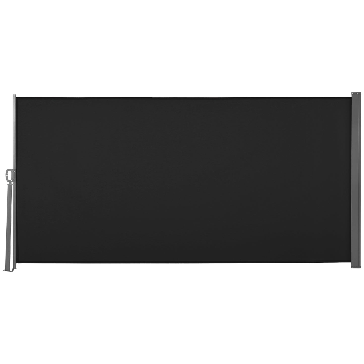 Outsunny Retractable Side Awning Screen Fence Patio Garden Wall Balcony Screening Panel Outdoor Blind Privacy Divider (3x1.6M, Black) - OutdoorBox