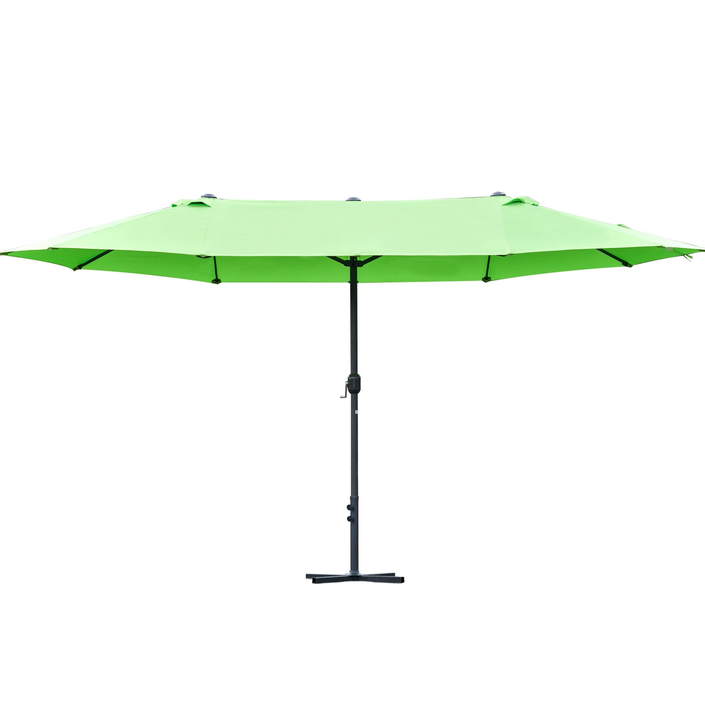 Outsunny 4.6m Garden Parasol Double-Sided Sun Umbrella Patio Market Shelter Canopy Shade Outdoor with Cross Base � Green - OutdoorBox