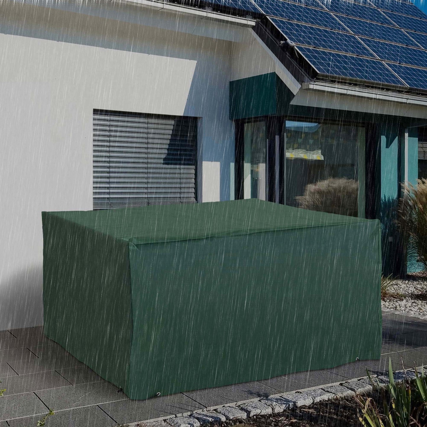 Outsunny UV Rain Protective Rattan Furniture Cover Cube Design Cover for Wicker Rattan Garden 135x135x75cm - OutdoorBox