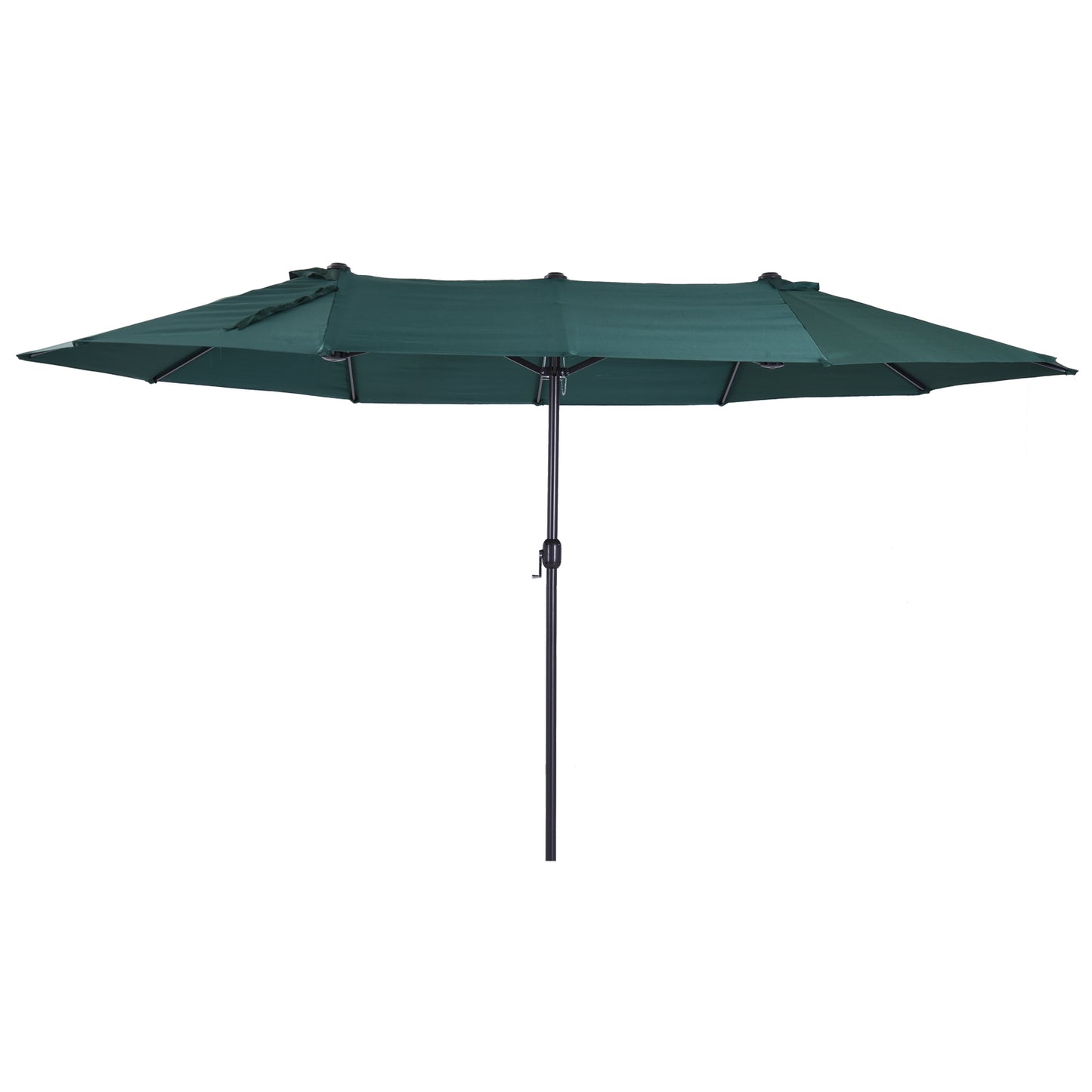 Outsunny 4.6m Garden Parasol Double-Sided Sun Umbrella Patio Market Shelter Canopy Shade Outdoor Green - OutdoorBox