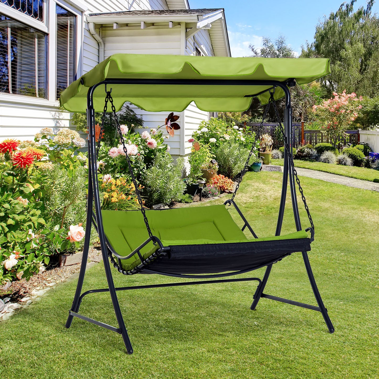 Outsunny Swing Chair Hammock Seat-Green