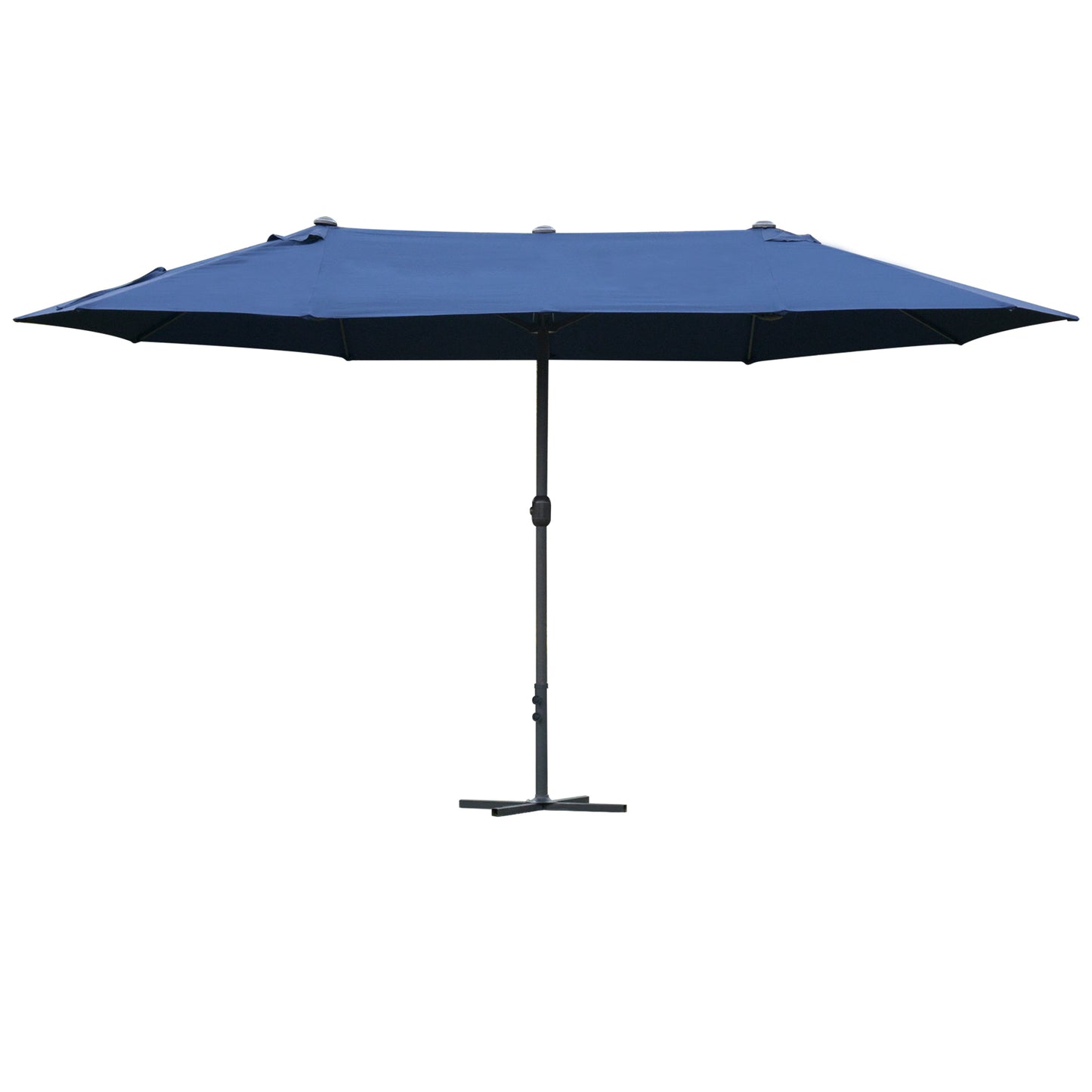 Outsunny 4.6m Garden Parasol Double-Sided Sun Umbrella Patio Market Shelter Canopy Shade Outdoor with Cross Base � Blue