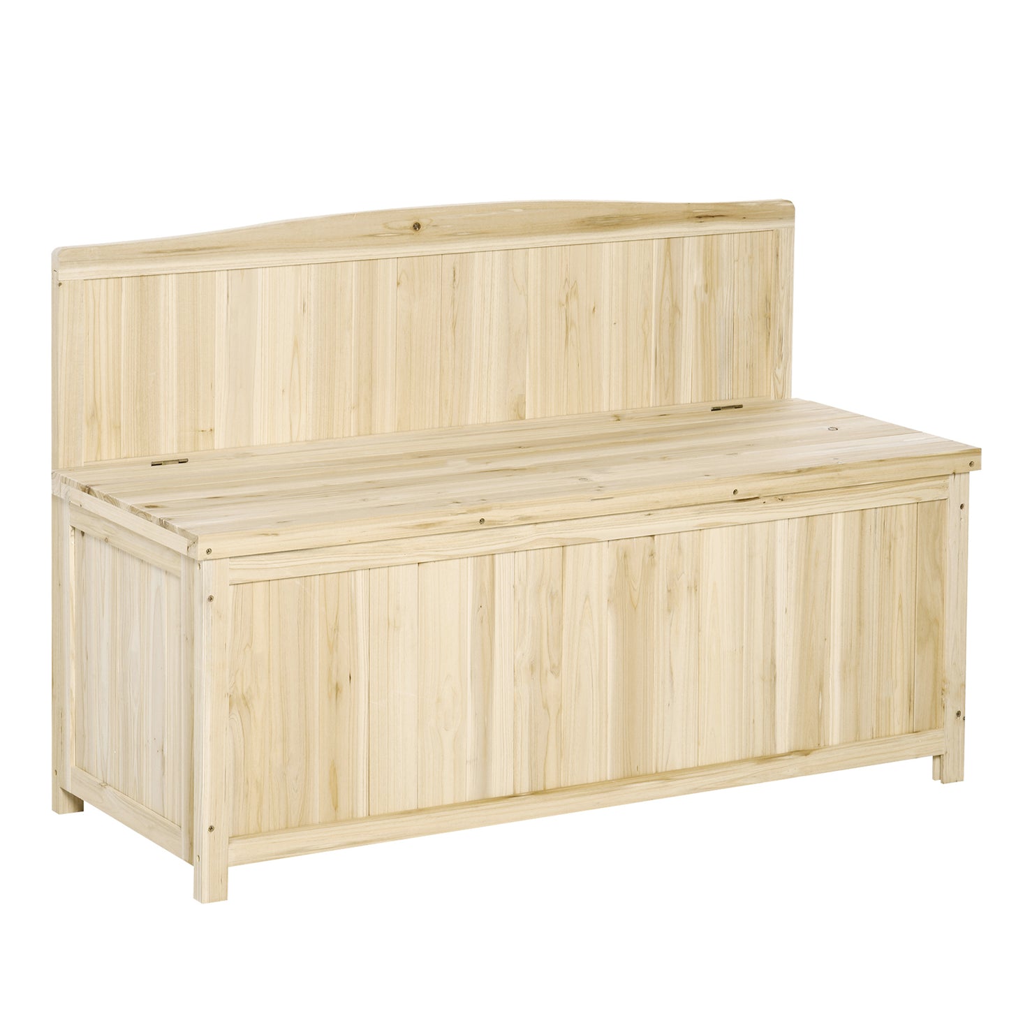 Outsunny Garden Arch Wood Bench Outdoor Storage Box Garden Furniture Chair 115L x 45W x 75Hcm