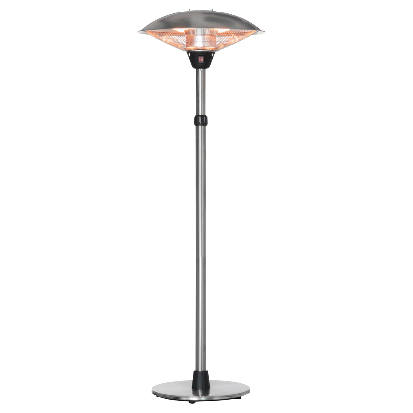 Outsunny 3KW Electric Patio Heater with 3 Heat Settings Freestanding Infrared Outdoor with Adjustable Height 5M Extra Long Power Lead Aluminium Alloy - OutdoorBox